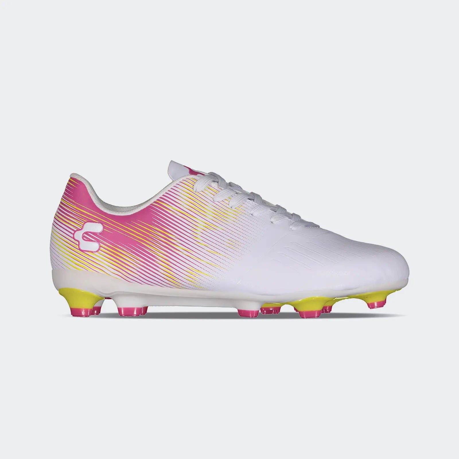 Charly Grasshopper 7.0 Sport Soccer White/pink FG Youth Cleats - The Art of Soccer Shop