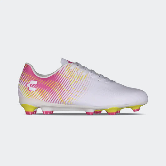 Charly Grasshopper 7.0 Sport Soccer White/pink FG Youth Cleats - The Art of Soccer Shop
