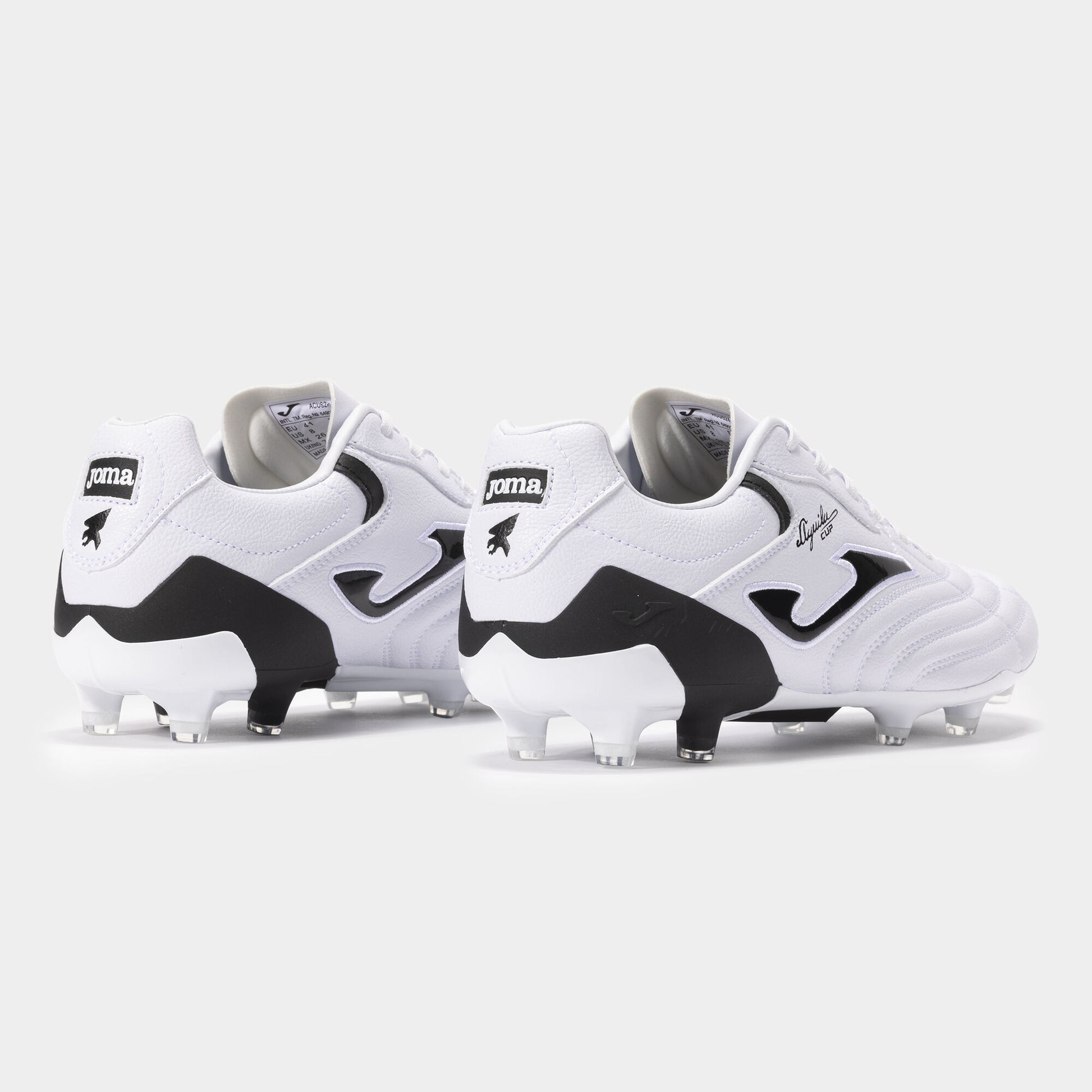 JOMA BOOTS AGUILA CUP 24 FIRM GROUND FG WHITE BLACK - The Art of Soccer Shop