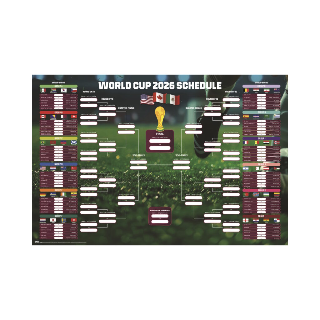 2026 FIFA World Cup Match Bracket Poster