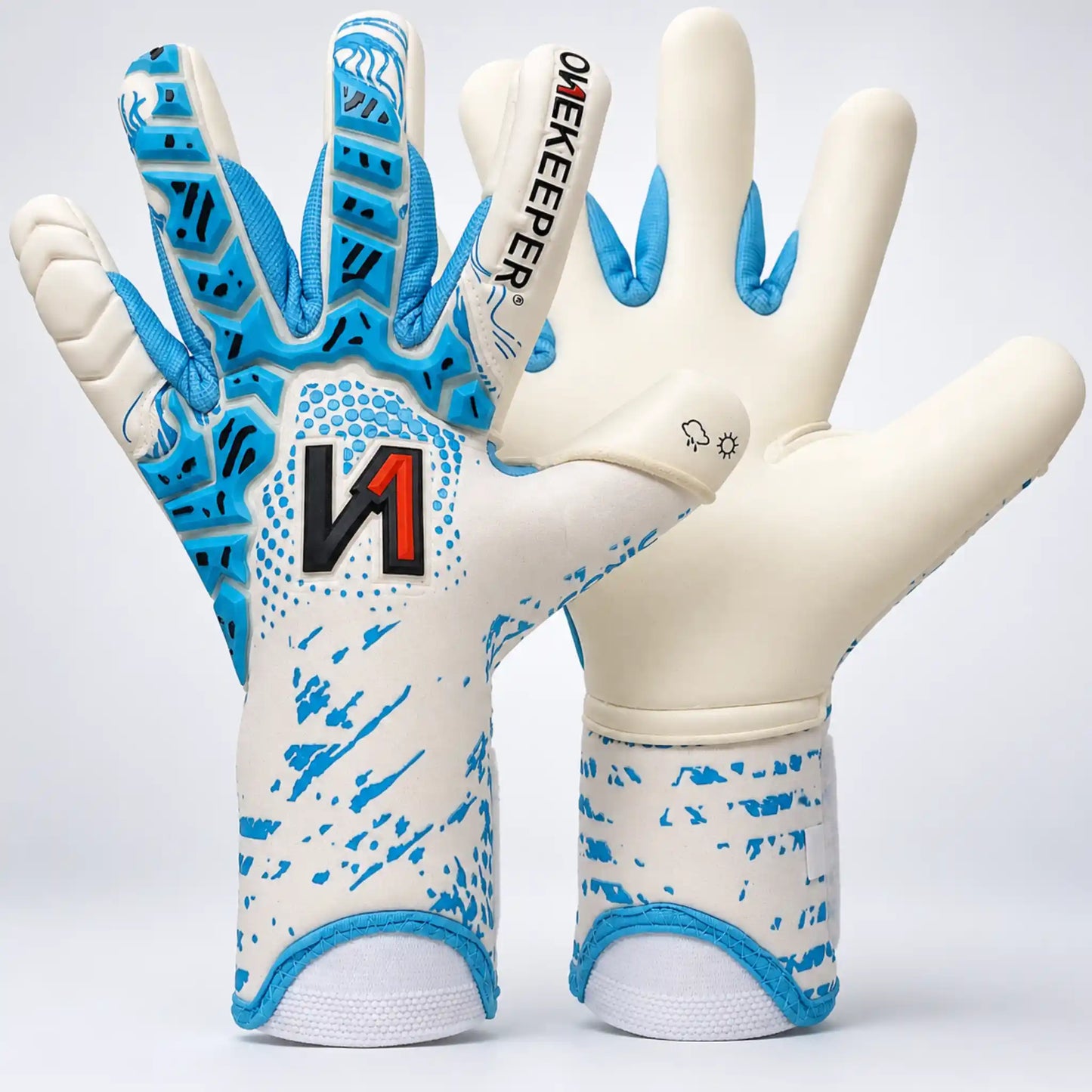 Iconic Blue and White Strap or Strapless ONEKEEPER Gloves