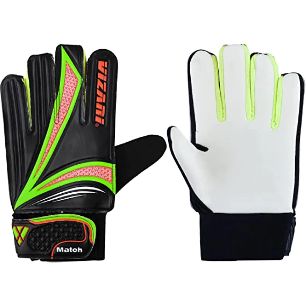 Vizari junior Match Gloves-Black/Green - The Art of Soccer Shop
