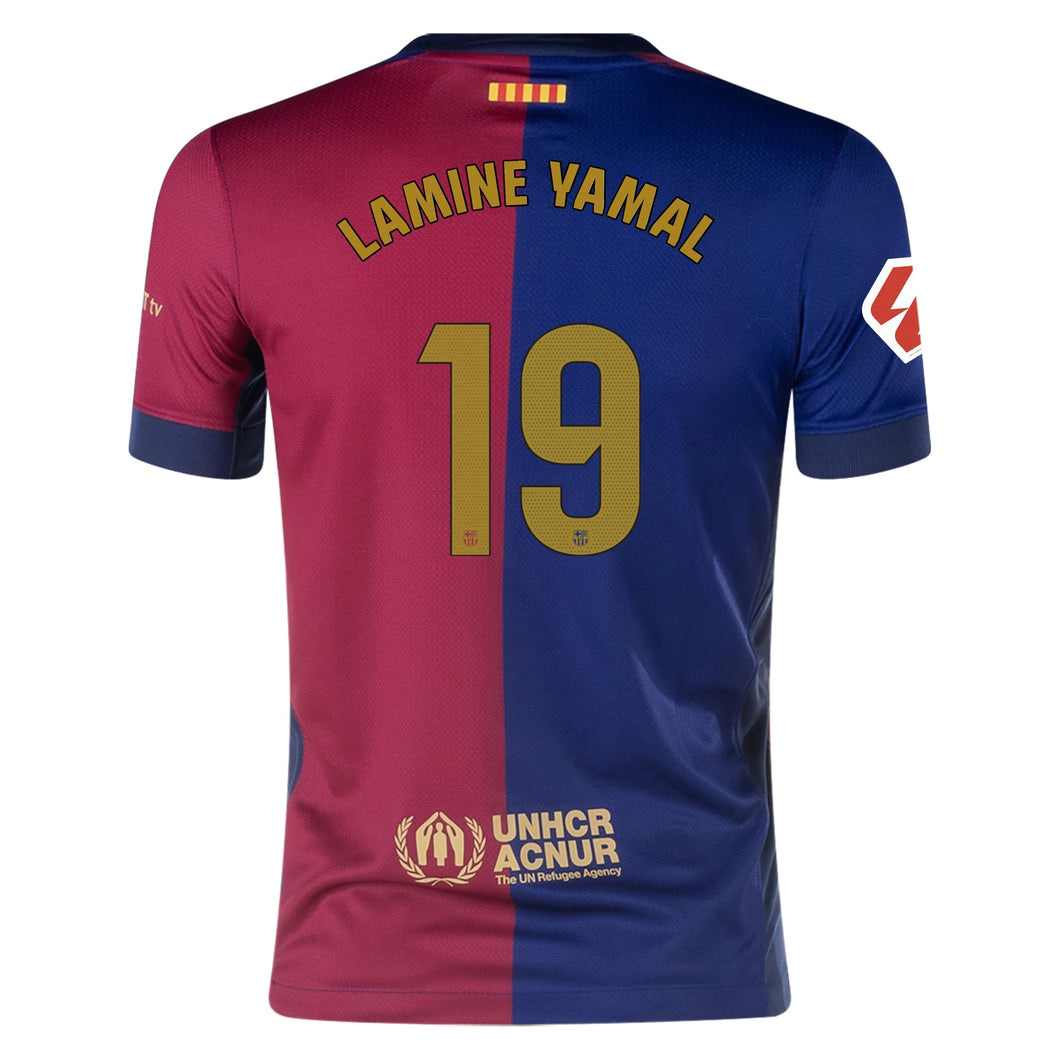 Kid's Replica Nike Lamine Yamal Barcelona Home Jersey 24/25