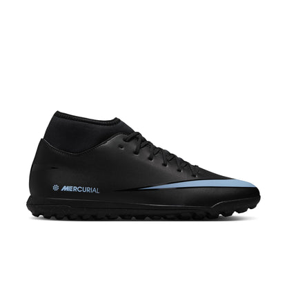 Nike Zoom Mercurial Superfly 10 Club TF Turf Soccer Cleat Black/Ice Blue