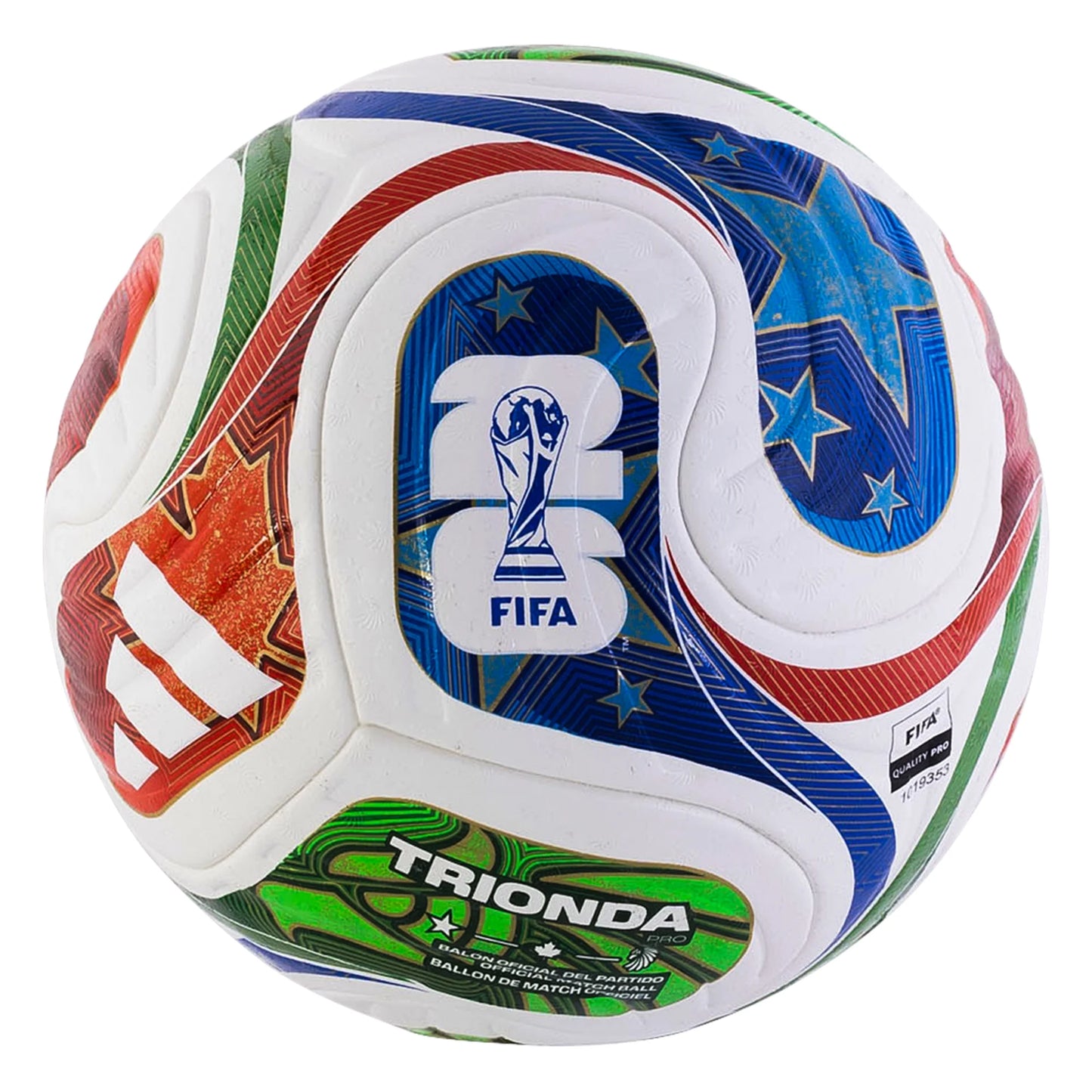 adidas FIFA World Cup 2026™ Trionda Pro Official Match Soccer Ball - White/Blue/Red/Green - The Art of Soccer Shop