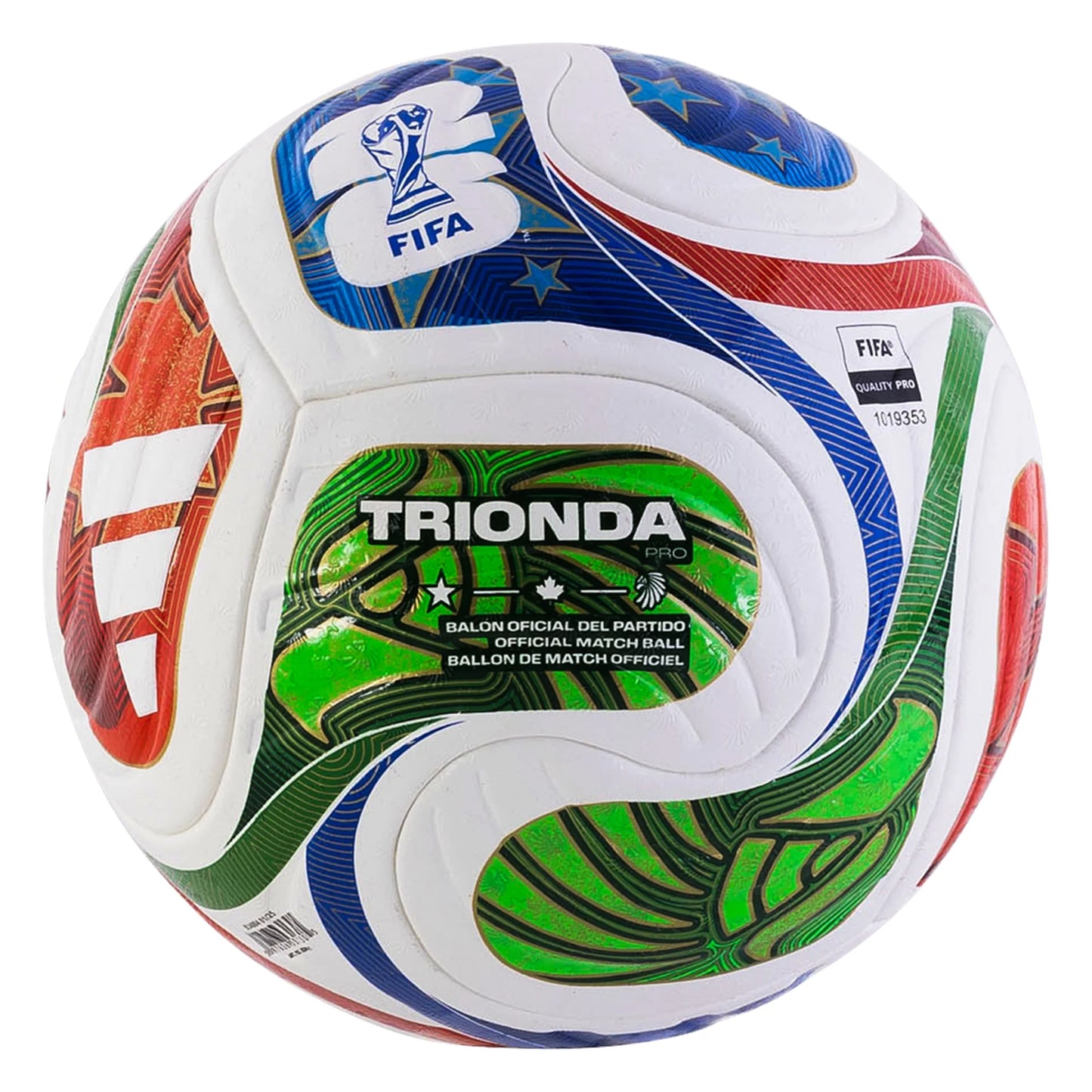 adidas FIFA World Cup 2026™ Trionda Pro Official Match Soccer Ball - White/Blue/Red/Green - The Art of Soccer Shop
