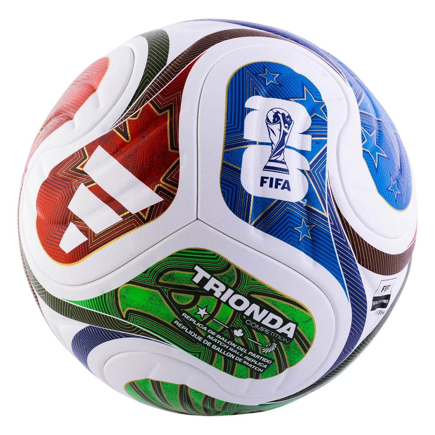 adidas Trionda Competition FIFA World Cup 2026™ Soccer Ball - White/Blue/Red/Green - The Art of Soccer Shop