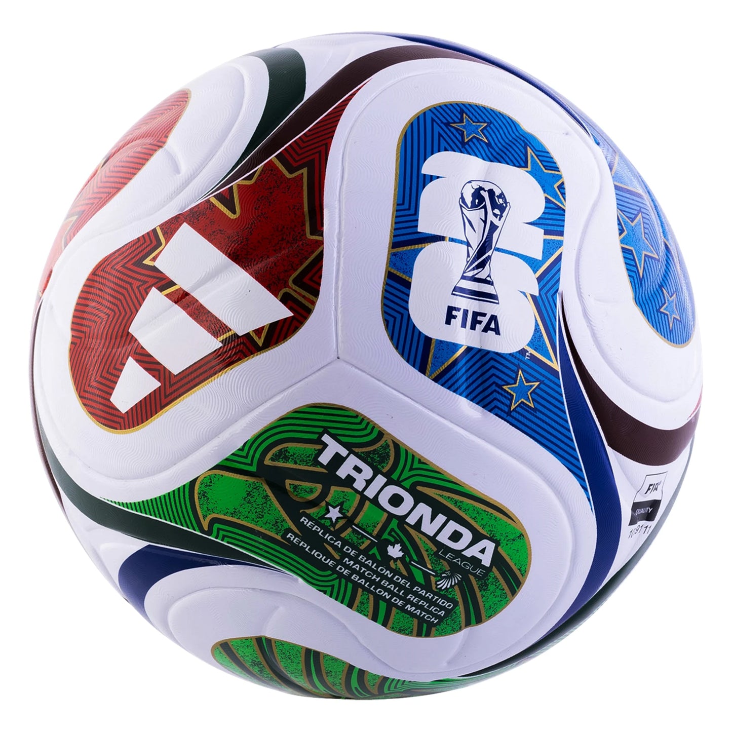 adidas FIFA World Cup 2026™ Trionda League Soccer Ball - White/Blue/Red/Green - The Art of Soccer Shop