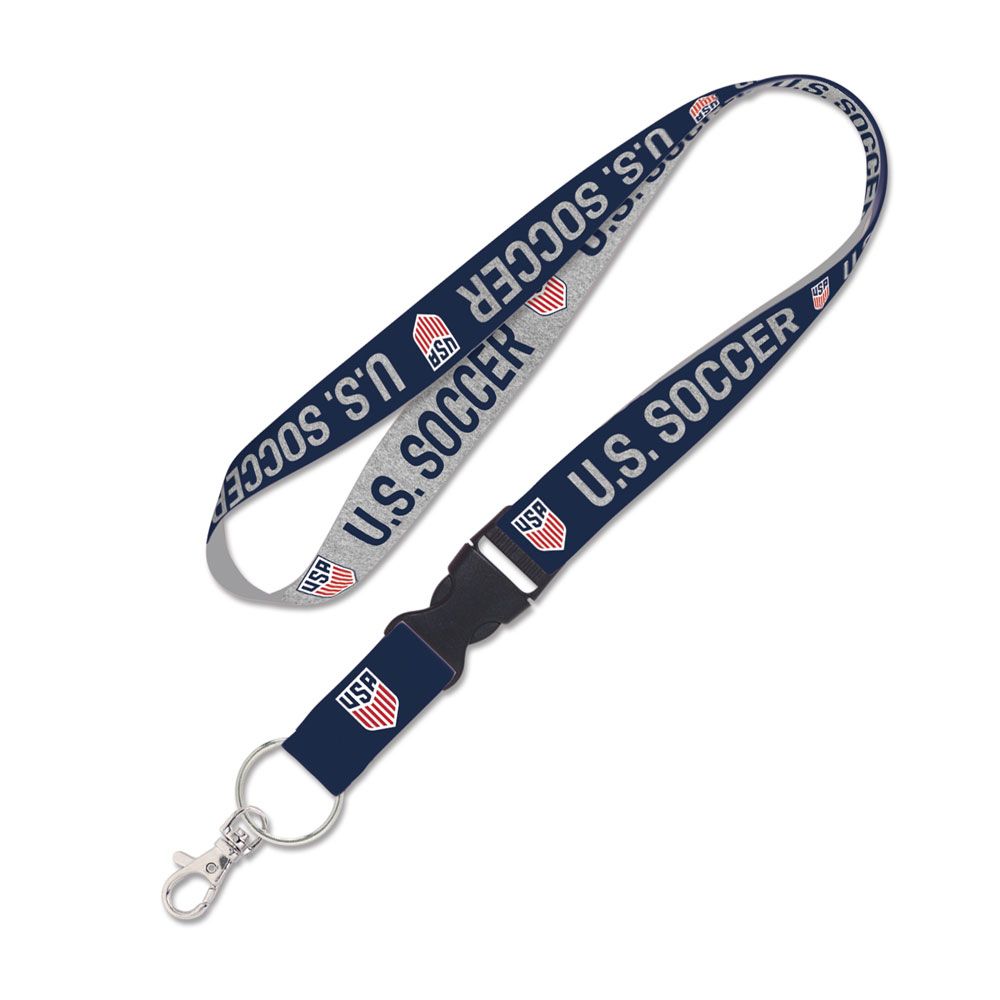US SOCCER - NATIONAL TEAM US MENS NATIONAL TEAM HEATHERED LANYARD LANYARD W/DETACHABLE BUCKLE 1" - The Art of Soccer Shop